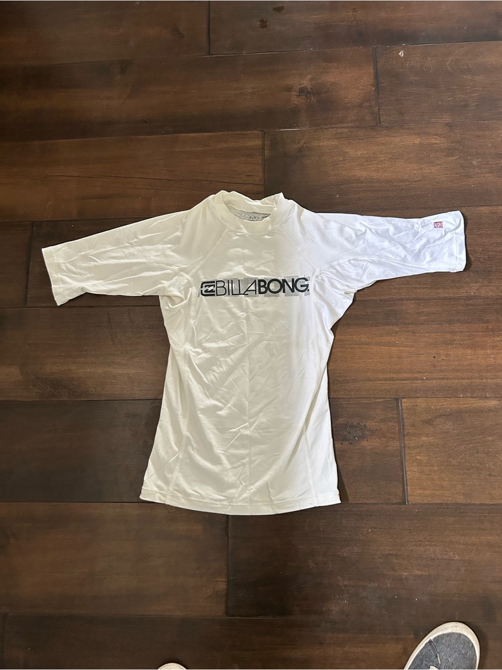 Billabong White Surf Logo Rashguard Tee